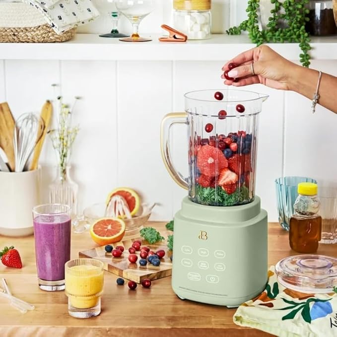 Power Exact Countertop Blender System 700W Motor 50oz Tritan Jar 20oz To-Go Cup 4 Presets 3 Speeds PrecisionSense Technology (Green)