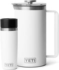 YETI Rambler 34 oz. French Press Coffee Maker (1) 16 oz Travel Bottle Stainless Steel White