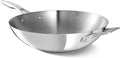 Calphalon Premier Polished 5-Ply Stainless Steel Cookware w/Turbo Heat Tech 13 Wok Induction Oven Safe 500F PFOA Free Polished Stainless Silver