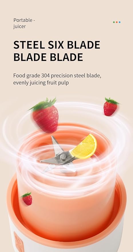 Portable Blender for Shakes and Smoothies 18oz Personal Size Blender with USB-C Rechargeable 6 Blades for Crushing Ice White