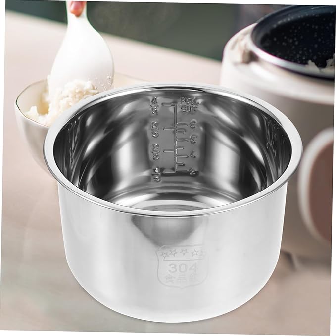 BESPORTBLE Stainless Steel Rice Pressure Cooker - 10 Cup Cooker Liner Container Ceramics Thicken