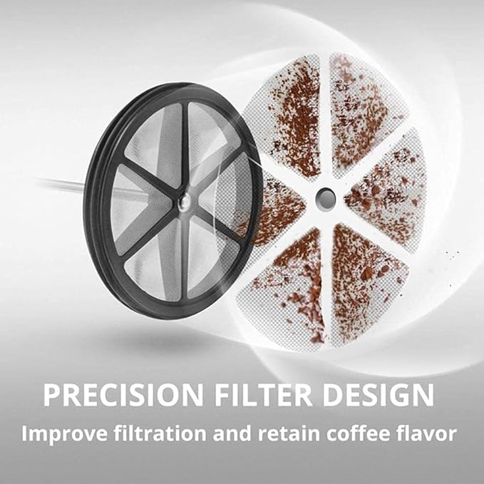 Coffee Maker 304 Stainless Steel Household Hand-Punched Filter Press Pot-Heat Resistant Borosilicate Glasscan Be Used As A Coffee Or Tea Press 34oz (1 Litre)