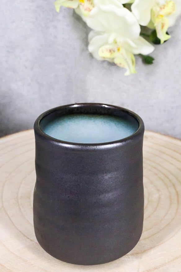 Ebros Gift Blue Sky Stars Artistic Seikai Porcelain Collection Dinnerware Serveware Kitchenware Set Asian Japanese Dining Restaurant Supply (Pack Of 6 Yunomi Reactive Glaze Tea Cups 9oz)