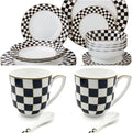Porlien Checker Dinnerware Sets for 4 &amp Mug Sets for 2