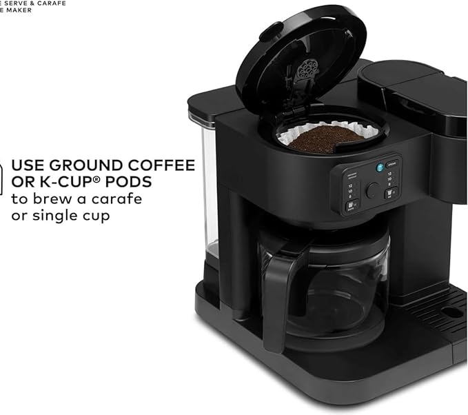 K-Duo Essentials Coffee Maker for Hot and Iced Drinks Single Serve KCup Pod Brewer and 12 Cup Carafe Drip Coffee Pot 72 oz Water ReservoirPause &amp Pour Feature Perfect for Home &amp Office Use