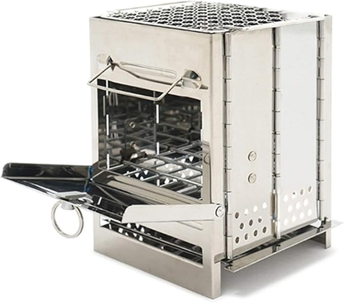 Stainless Steel Integrated Outdoor Folding Grill Charcoal Stove Cookware Set Cookware Picnic Boiler Cookware