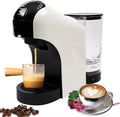 Capsule Coffee Machine 20 Bar Single-Serve Coffee Maker Espresso Machine With 27 Oz Removable Water TankOne-Touch Switch Fast Heating Cappuccino And Latte Machine Maker For HomeOff-White