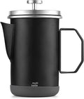 French Press Coffee Maker 33oz Stainless Steel French Press Coffee Tea Maker Insulated Large Capacity Tea Presses with Foldable Handle for Home Kitchen Caming Loose Tea (Black)