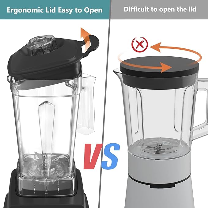 OMMO Blender 1800W Professional High Speed Countertop Blender with Stainless Steel Blades 60oz BPA Free Jar for Shakes and Smoothies Ice and Fruits Dishwasher Safe