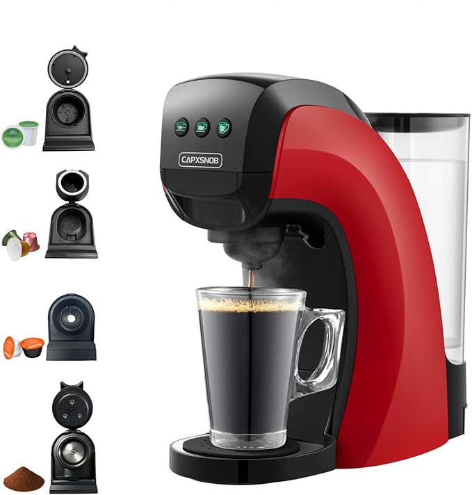 Warriors1 Coffee Maker for Keurig K Cup pod Espresso Machine for Nespresso Original Dolce Gusto Pods Ground Coffee Coffee Machine for kitchens apartments dorms RVs &amp camping 28 oz Reservoi