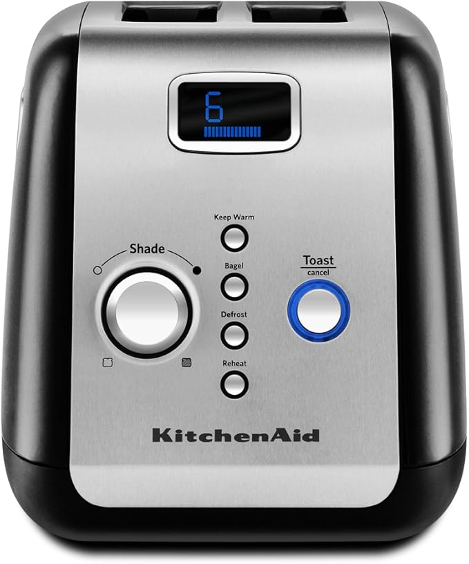 KitchenAid KMT223OB 2-Slice Toaster with One-Touch Lift/Lower and Digital Display - Onyx Black
