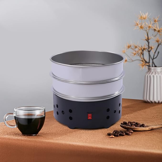 Coffee Bean Cooler 1.3lb Electric Coffee Bean Cooling Machine with a Coarse Mesh and a Fine Mesh Cafe Roasting Cooling Machine for Home Cafes Use 1-3 Min Drying Time Stainless Steel