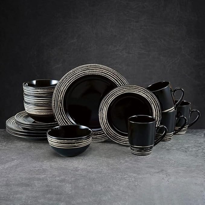 Food Plate Set Dish 16-Piece Dinnerware Set Stoneware Plates Dinner Sets Ceramic Dishes To Eat Tableware Bar