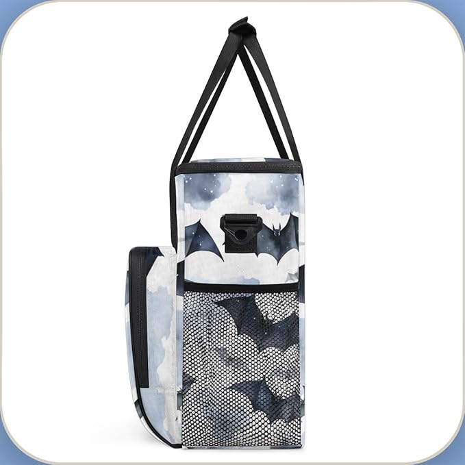 Magical Bat Coffee Maker Carrying Bag Gothic Bat Travel Storage Bag Compatible with K-Mini or K-Mini Plus Single Serve Coffee Brewer Carrying Case with Multiple Pockets &amp Shoulder Strap