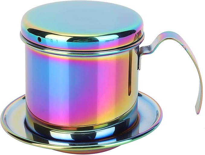 Pongnas Coffee Filter Drip Coffee Maker Mini Coffee Maker Stainless Steel Coffee Drip Household Portable Coffee Pot Reusable Coffee Dripper Maker with Handle for Office Home Travel