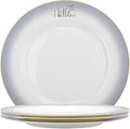 Fine Bone China Dinner Plates10.5-inch Smoky Gray Sradient Rendering Plates 24k Gold-plated Dinnerware SetsElegant ArtworksSuitable for Families with Tastewith Gift Box Packaging