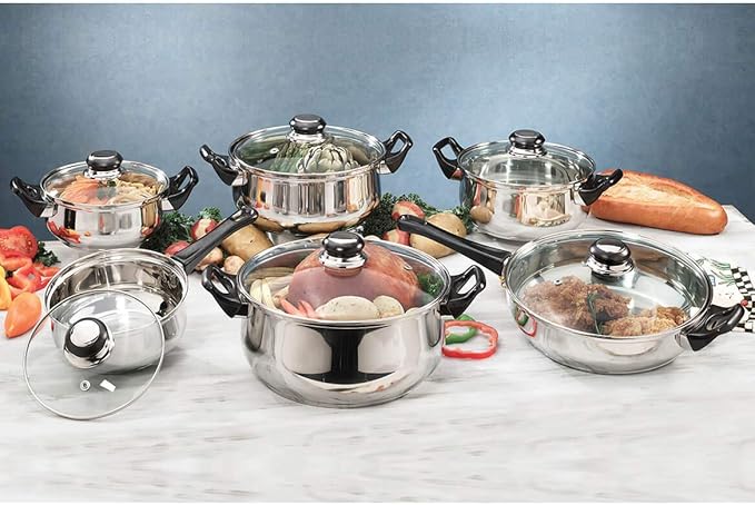 Deluxe 12 Pc. Stainless Steel Cookware Set