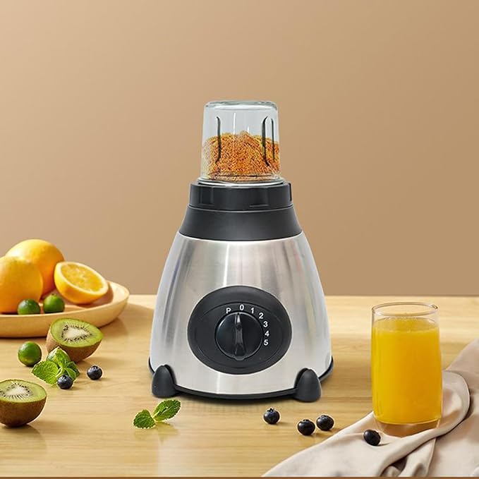 Tabletop Blender – Juicer and Grinder with Detachable 1.5L Glass Cup 5 Speed | Maker Food Grinding Meat Processing Additive Spoon Lid Practical Use for Kitchen