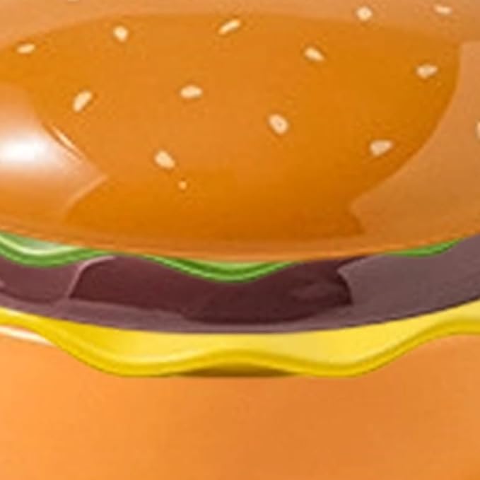 Burger Plate Set - Stackable Ceramic Dinnerware | Cute Appetizer Serving Plates with Smooth Glazed Finish Durable Oven Design &amp Space Saving Stackable Structure for Parties Picnics Home D