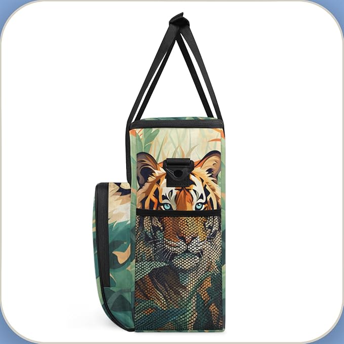 Forest Tiger Coffee Maker Carrying Bag Tiger Portable Travel Storage Tote Bag Compatible with K-Mini or K-Mini Plus Single Serve Coffee Brewer Carrying Case with Multiple Pockets &amp Shoulder Stra
