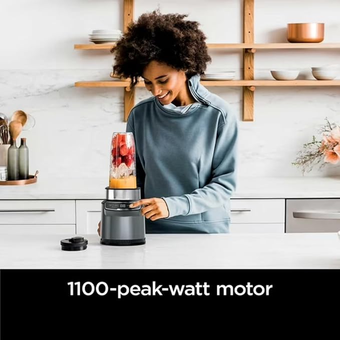 Personal Blender 1100W Auto-iQ Technology 24oz Cups with Spout Lids Pro Extractor Blades BPA-Free