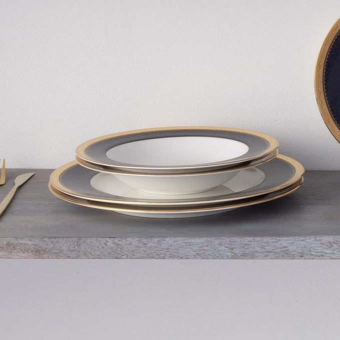 Noritake Odessa Cobalt Gold 12-Piece Dinnerware Set Service for 4