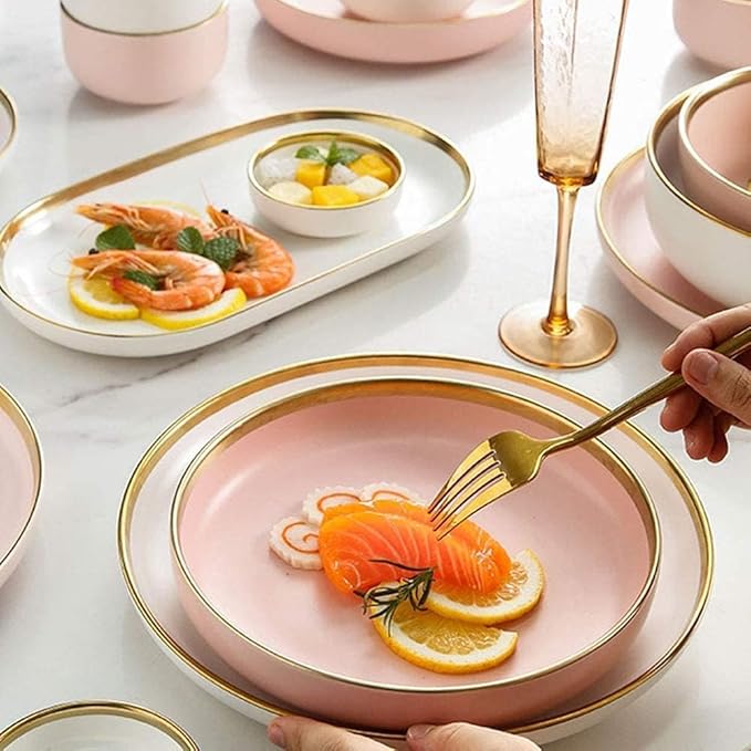 Dinnerware Set Plates and Bowls Sets 30 Pieces Porcelain Dinnerware Set Tableware Set Dish With Phnom Penh Dishwasher Safe