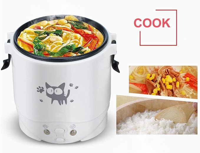 Small 1L Electric Rice Cooker Cooking Machine Multifunction for Travel Camping 12V