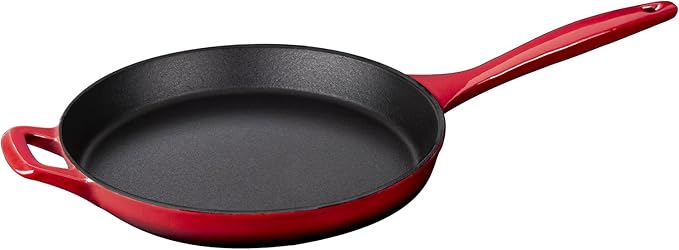 La Cuisine LC 2700 5 Piece Enameled Cast Iron Oval Casserole Cookware Set Red
