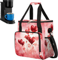 Valentine Red Heart Balloons Coffee Maker Carrying Bag Coffee Machine Travel Storage Bag Compatible with K-Mini or K-Mini Plus Portable Single Serve Coffees Brewer Case with Pockets for K-Cup Pods