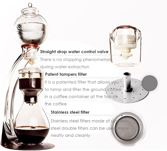 With molly Miracle Cold Brew Dutch Coffee Iced Coffee Maker Material stainless steel Home Hand Drip Dutch Machine 700ml For 6 People 19.68×12.20×8.26(in)