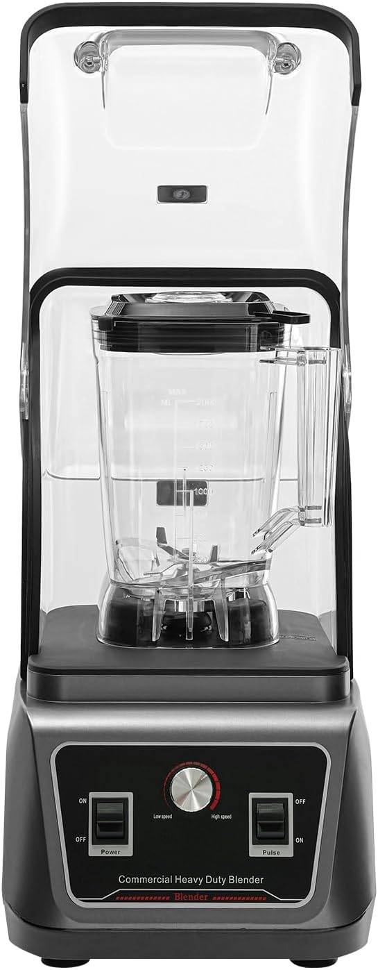 Professional Blenders For Kitchen2200w Commercial Blender With Soundproof ShieldHeavy Duty Blender With Strong And Quiet Professional-Grade Power70 Oz Machine For SmoothiesIce Cream