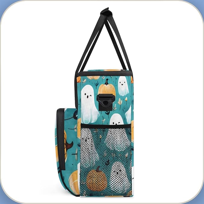 Mystical Halloween Ghosts Coffee Maker Carrying Bag Travel Storage Bag Compatible with K-Mini or K-Mini Plus Single Serve Coffee Brewer Carrying Case with Multiple Pockets &amp Shoulder Strap