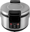 Electric Rice Warmer19L/20Qt Stainless Steel Rice Pot Warmer Food Warmer Pot with Rice SpoonCommercial Large Rice Warmer Insulated Rice Pot for Restaurants Rice Porridge Soup (C Style)
