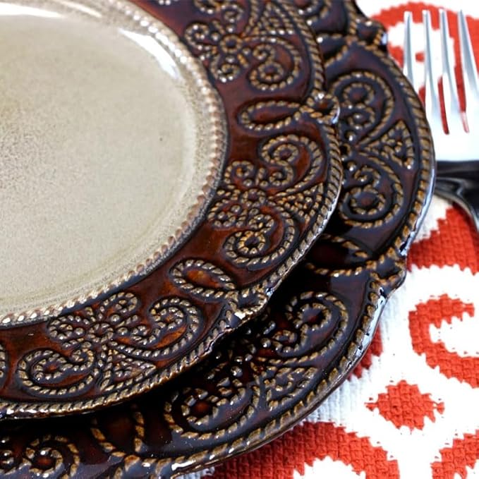 Tableware 16 Piece Textures Stoneware Dinnerware Set Dinner Plate Dish Plates for Food Dining Table of Dishes
