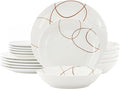 Elama Sydney 18 Piece Porcelain Dinnerware Set Service for 6