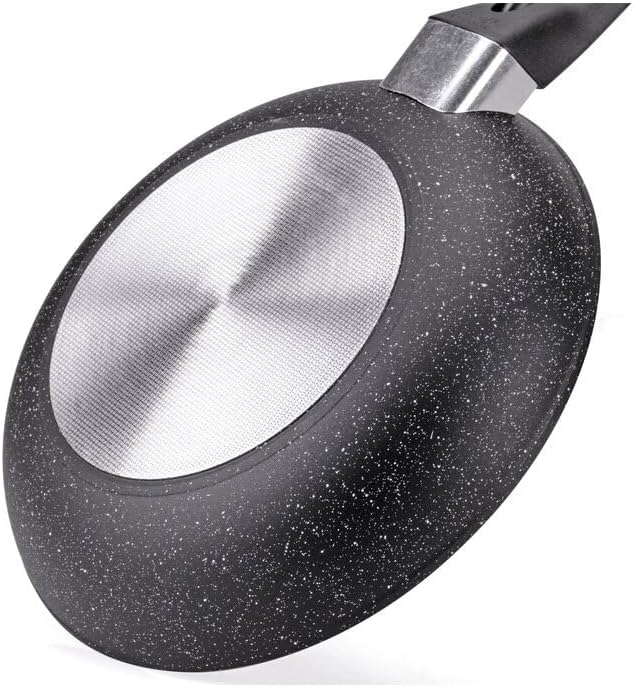 Moneta Formidabile Stone Set of 2 Non-Stick Frying Pans 24-28 cm Also for Induction 100% Made in Italy Black Set of 2 Frying Pans 24-28 cm Black