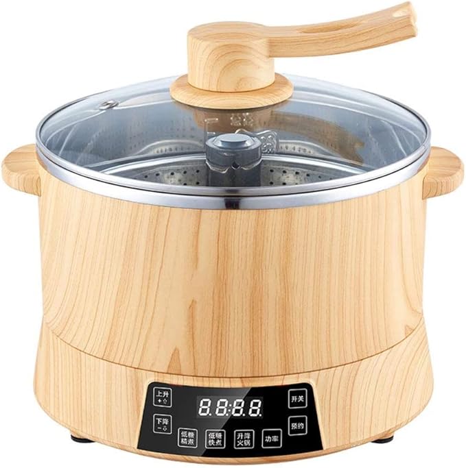 Home Rice Cooker Intelligent Reduced Sugar 4L Stainless Steel Liner Separate Pot Body Design Automatic Lifting (Wood Color) (Wood Color)