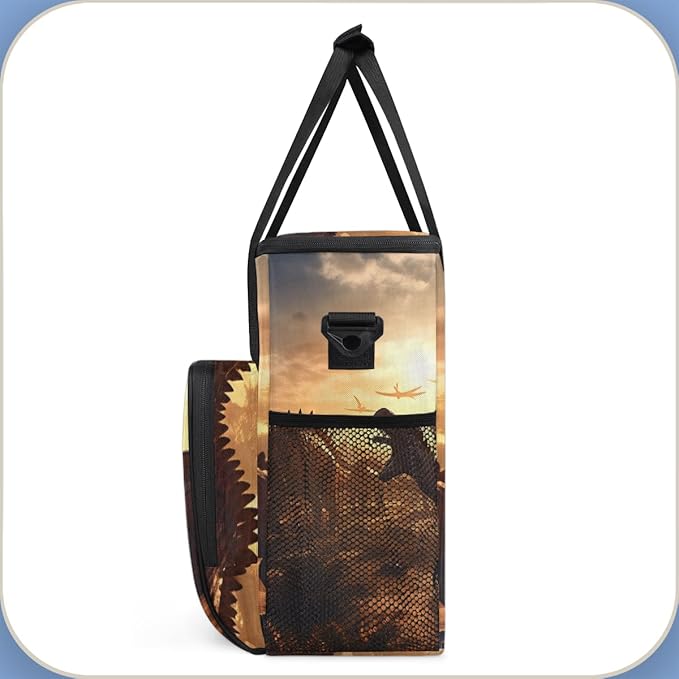 Sunset Dinosaur Coffee Maker Carrying Bag Portable Travel Storage Tote Bag Compatible with K-Mini or K-Mini Plus Single Serve Coffee Brewer Carrying Case with Multiple Pockets &amp Shoulder Strap