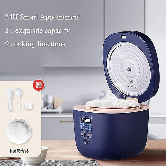 Rice Cooker with Steamer 6-Layer Gathering Energy Non-Stick Inner24H Reservation Rice Cooker for Family Dormitoryfor 1-3 People
