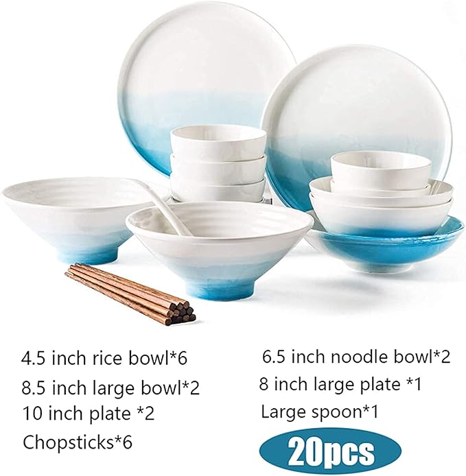 Dinner Set Porcelain Dinnerware Set Complete Porcelain Combination Modern Dinnerware Set Include Plates Bowls Sets -Service for 4/6 Kitchenware