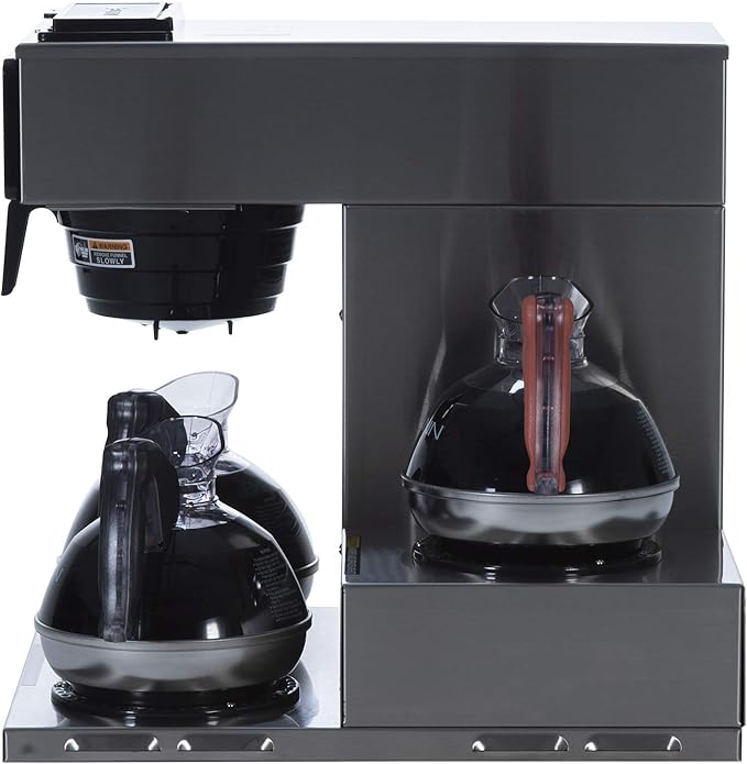 BUNN VP17-3 12-Cup Low Profile Pourover Commercial Coffee Maker 3 Lower Warmers 13300.0003Silver