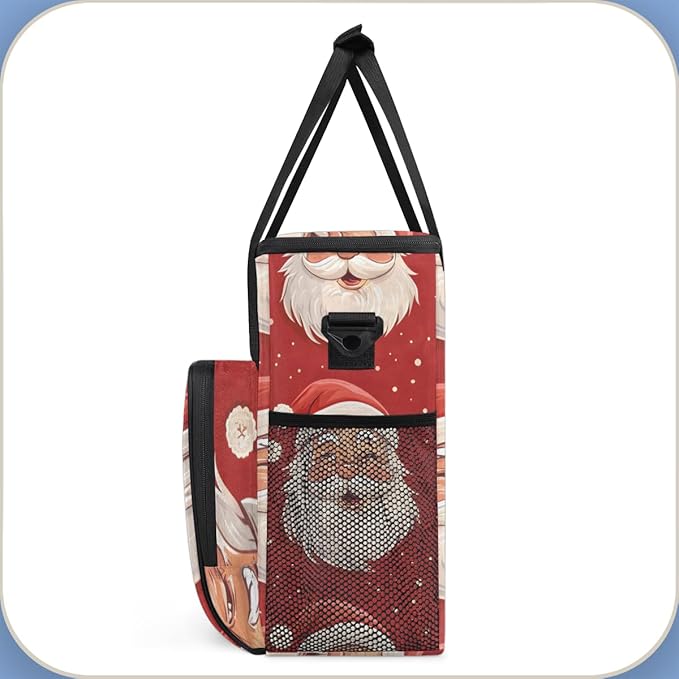 Cute Santa Claus Coffee Maker Carrying Bag Colorful Santa Claus Travel Storage Bag Compatible with K-Mini or K-Mini Plus Single Serve Coffee Brewer Carrying Case with Pockets &amp Shoulder Strap