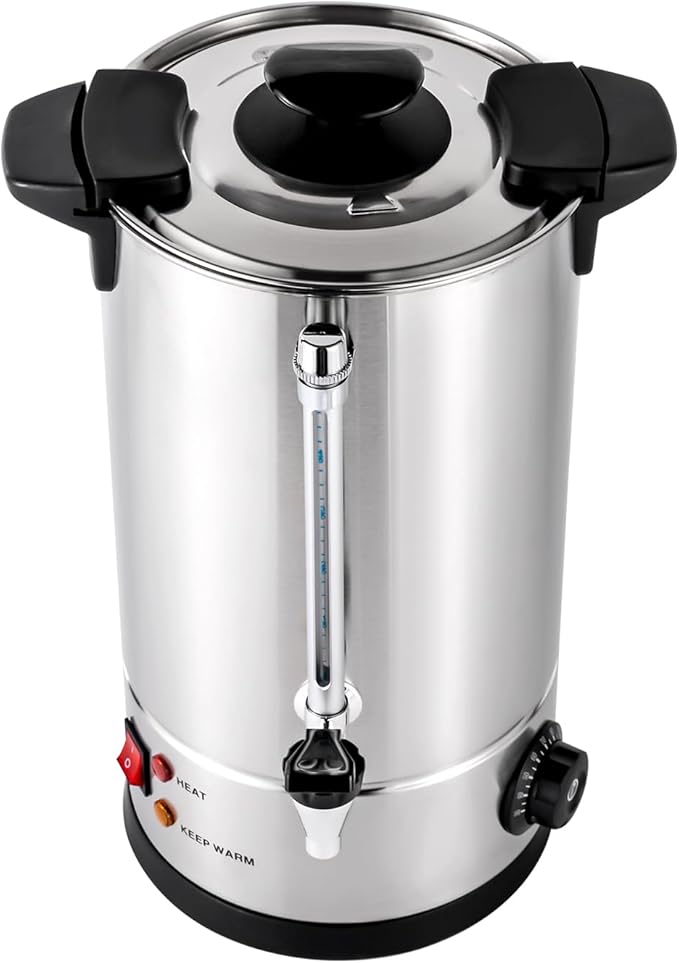 DYNAMI 7L Commercial Coffee Maker304 Stainless Steel Thermostable Coffee UrnViewable Design Electric Coffee Pot Hot Beverage DispenserAdjustable Temperature 86-230°F For EventsParty Catering