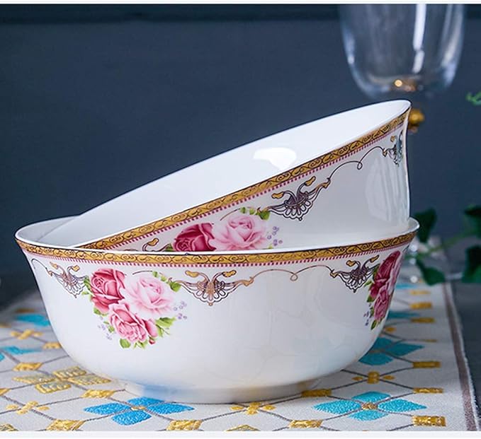 Flower Bone China Tableware Set Porcelain Dishes/Plate/Bowl Dinnerware SetCeramic Dinner SetsFine Dinnerware SetsDishwasher &amp Microwave Safe (A56pcs Service for