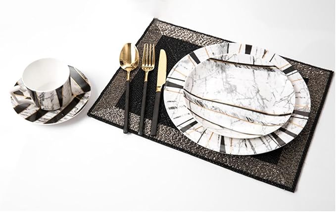 8-piece dinnerware sets bone china dinnerware set dishes set for 2 family gathering hotel banquet wedding Gift for momMarbling