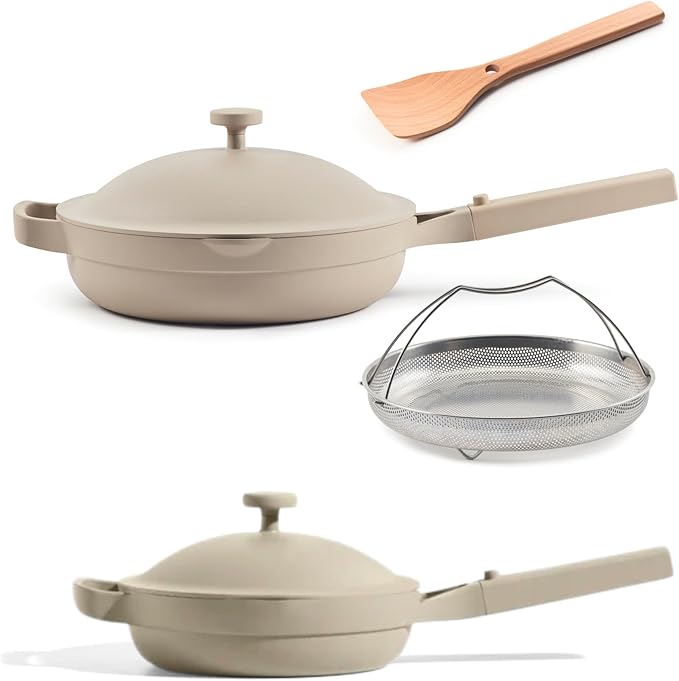 Our Place Always Pan Duo - Standard &amp Mini Always Pan 2.0 Bundle | Multi-Functional Cookware Set Replaces 20 Pieces | Steam