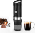 Portable Espresso Machine 3Minute Auto Heat12V Rechargeable Electri Coffee Maker 20 BaCompatible with NS DG Capsules and GroundCoffee for Camping Travelling RVing HikingandOffice (‌Charcoal black)