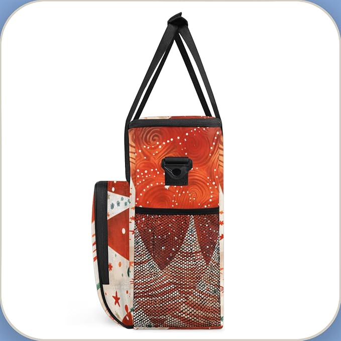 Xmas Tree Coffee Maker Carrying Bag Glitter Tree Travel Storage Bag Compatible with K-Mini or K-Mini Plus Single Serve Coffee Brewer Carrying Case with Multiple Pockets &amp Shoulder Strap