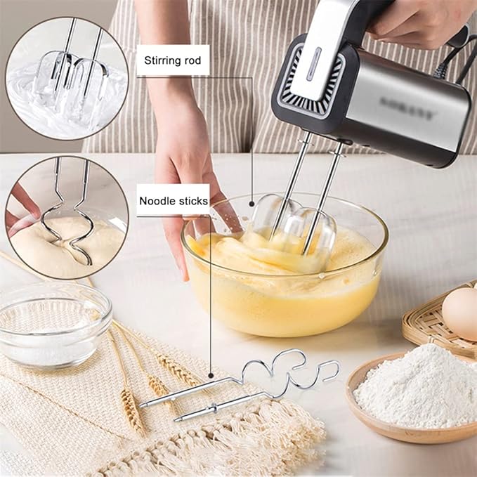 Electric Food Mixer Hand Blender Egg Beater Mixer Spiral Whisk Crea (Color : A Size : As the picture shows)